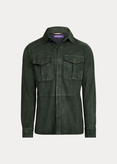 Ralph Lauren Suede Overshirt Herre Danmark (MJUFD0386)